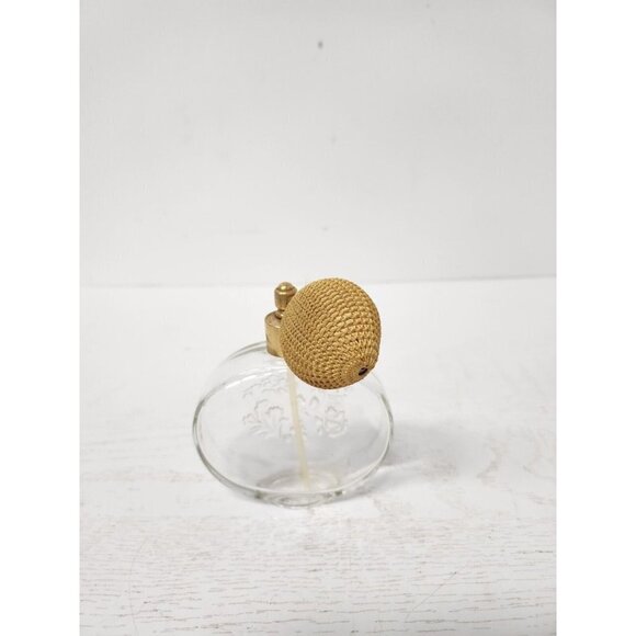 Vintage Avon Clear Glass Perfume Bottle Atomizer Old Fashioned Floral Pattern - Picture 6 of 10